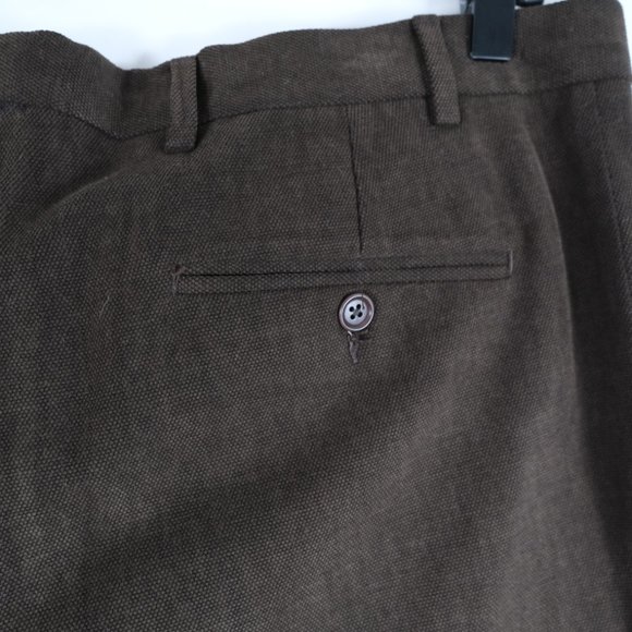 Cuseri Sport Brown Flat Front Dress Pants Men's 36L (36x27) - Picture 4 of 11